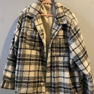 Plaid Wool-Blend Jacket